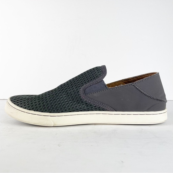 Olukai Pehuea Pavement Gray Casual Comfy Slip On Shoes Sneakers - Picture 6 of 12